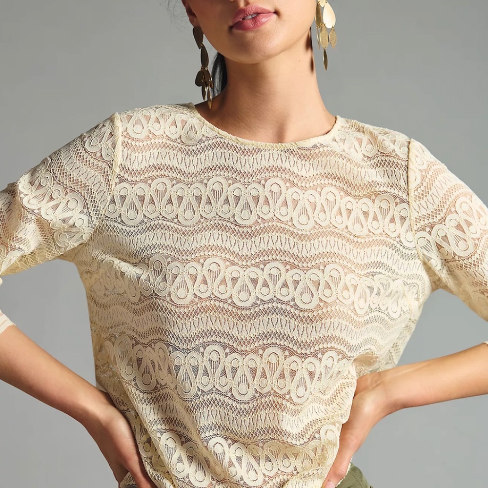 NWT DOLAN Lace Tee